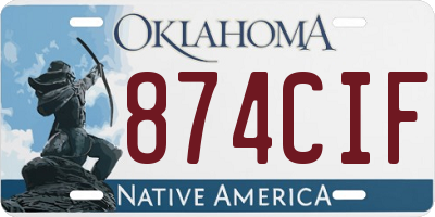 OK license plate 874CIF