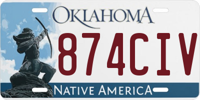 OK license plate 874CIV