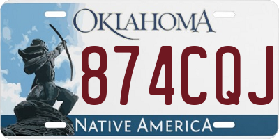 OK license plate 874CQJ