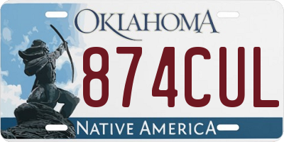 OK license plate 874CUL