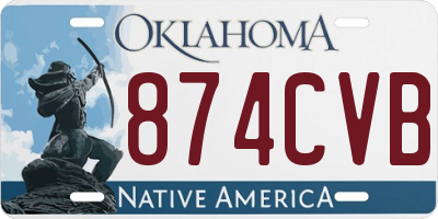 OK license plate 874CVB