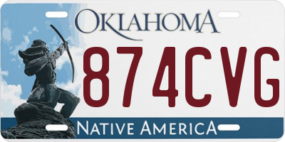 OK license plate 874CVG