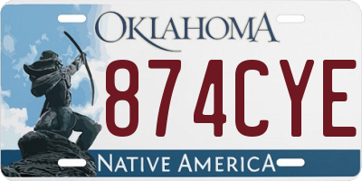 OK license plate 874CYE