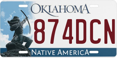 OK license plate 874DCN