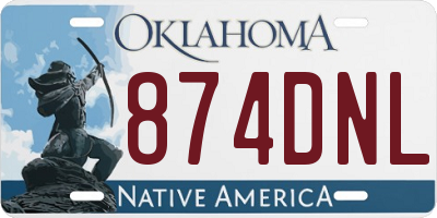 OK license plate 874DNL