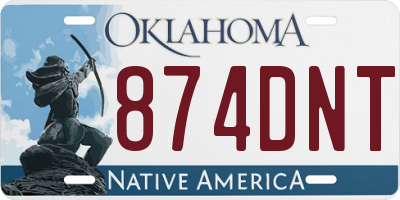 OK license plate 874DNT