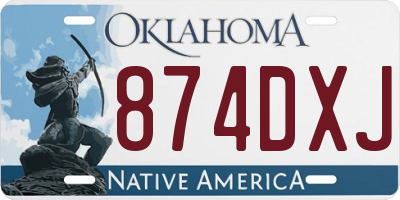 OK license plate 874DXJ