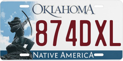 OK license plate 874DXL