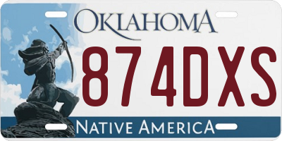 OK license plate 874DXS