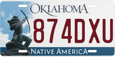 OK license plate 874DXU