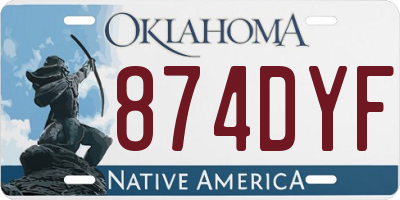OK license plate 874DYF