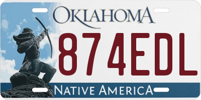 OK license plate 874EDL