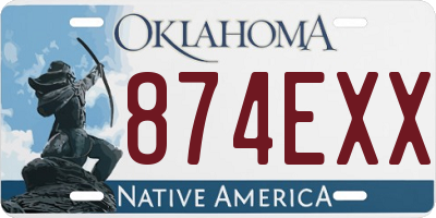 OK license plate 874EXX