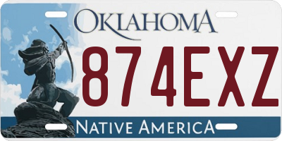 OK license plate 874EXZ
