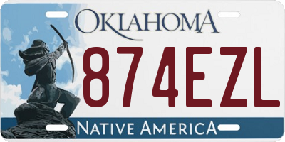 OK license plate 874EZL