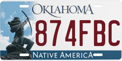 OK license plate 874FBC