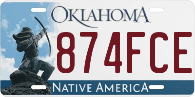 OK license plate 874FCE