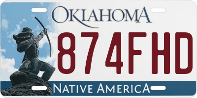 OK license plate 874FHD