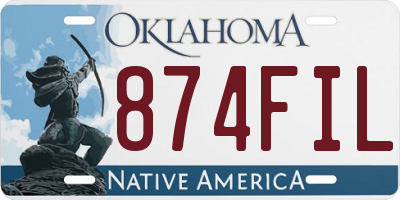 OK license plate 874FIL