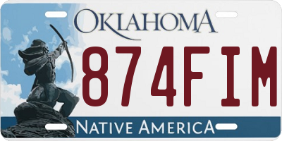 OK license plate 874FIM