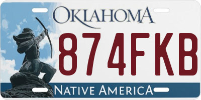 OK license plate 874FKB