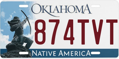 OK license plate 874TVT