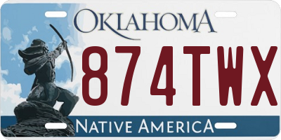 OK license plate 874TWX