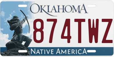 OK license plate 874TWZ