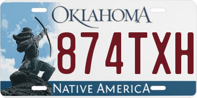 OK license plate 874TXH