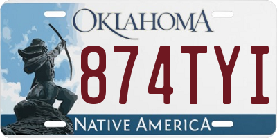 OK license plate 874TYI