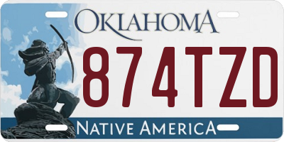OK license plate 874TZD
