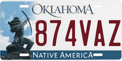 OK license plate 874VAZ