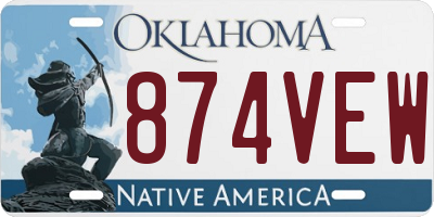 OK license plate 874VEW
