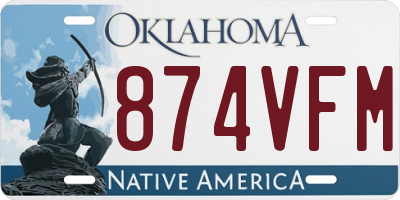 OK license plate 874VFM