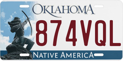 OK license plate 874VQL