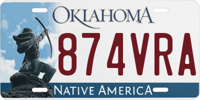 OK license plate 874VRA