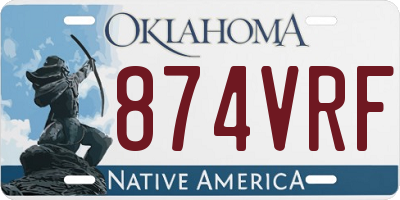 OK license plate 874VRF
