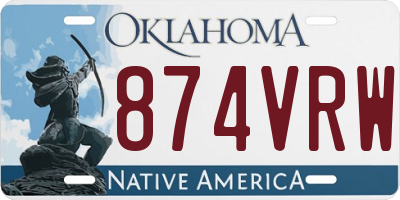 OK license plate 874VRW