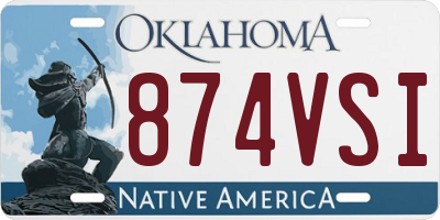 OK license plate 874VSI