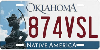 OK license plate 874VSL