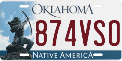 OK license plate 874VSO