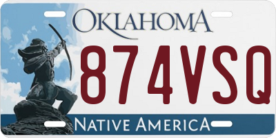 OK license plate 874VSQ