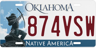 OK license plate 874VSW