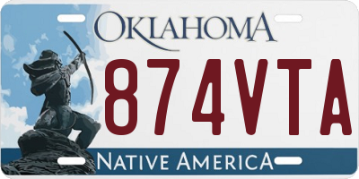 OK license plate 874VTA