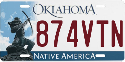 OK license plate 874VTN