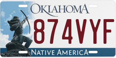 OK license plate 874VYF