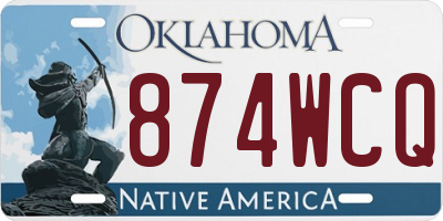 OK license plate 874WCQ