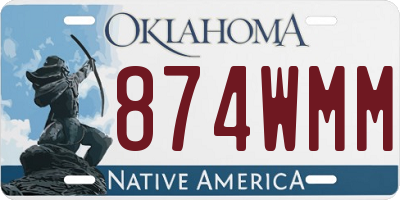 OK license plate 874WMM