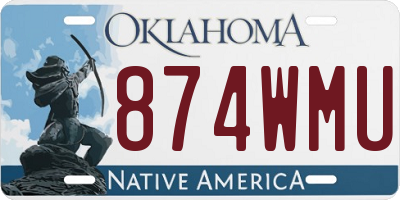 OK license plate 874WMU