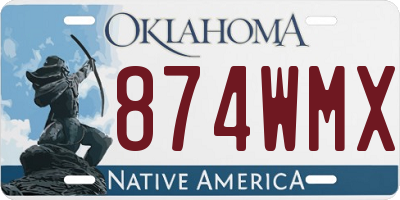 OK license plate 874WMX